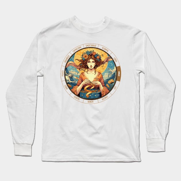 ZODIAC Virgo - Astrological VIRGO - VIRGO - ZODIAC sign - Van Gogh style - 7 Long Sleeve T-Shirt by ArtProjectShop